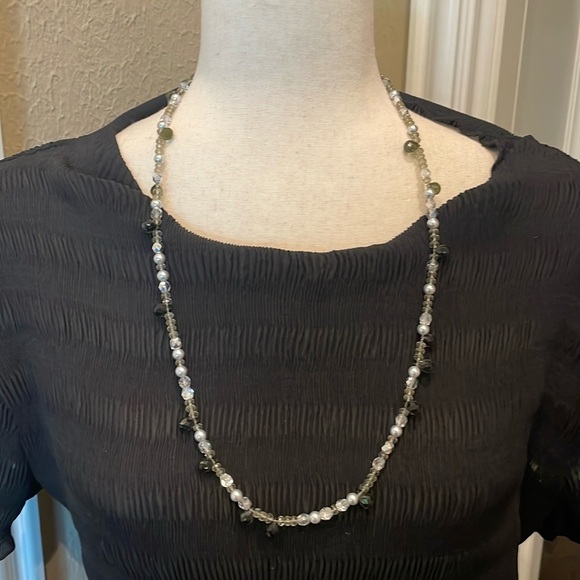 WHBM Single Strand Station Multi Bead Necklace 27" - Picture 1 of 4